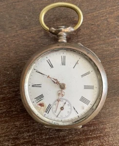 Antike Taschenuhr, echt Silber, 800er Silber, Swiss Made, Silver watch, um 1900 - Bild 1 von 5