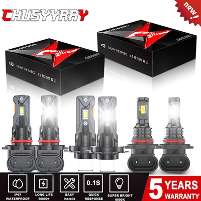 Kit de 6 faros LED de haz alto bajo y bombillas antiniebla para Subaru Outback 2005-2009 Foto 1 de 4