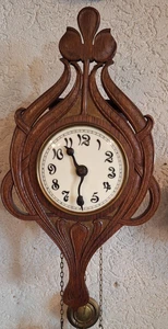 Wanduhr  floraler  Jugendstil um 1900. Original Zustand. - Bild 1 von 7