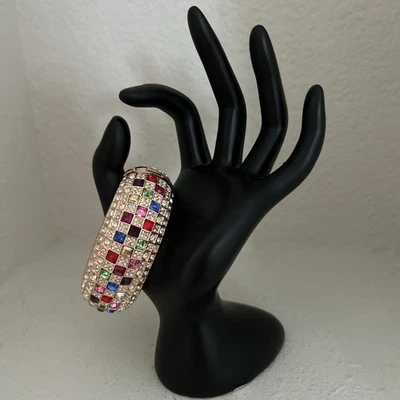 Bangle Bracelet Rose Gold-tone With Swarovski Crystals - Image 1 of 4