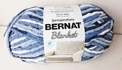 Manta bebé Bernat hilo azul descolorido azul tono grande 10,5 oz madeja 220 yardas Foto 1 de 3