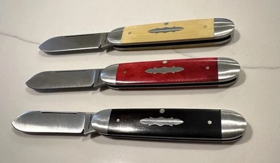 (3) Cuchillos Jack Wolf - ¡Lote de cuchillos Gateway de igual extremo! Ébano, hueso rojo, Micarta NUEVO Foto 1 de 4