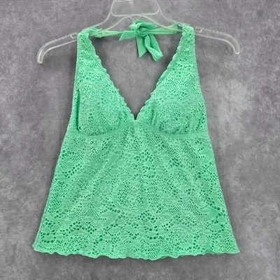 Maiô regata Mossimo verde ilhós acolchoado halter regata média M - Imagem 1 de 4