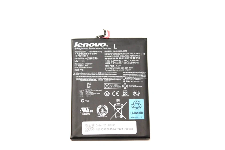 59346799 Batería Lenovo IdeaTab 1 Celda 3.7V 3700mAh Negra A2107 A5000 Foto 1 de 3