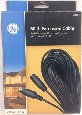 New GE 60 ft Foot Extension Cable for Surveillance Wired Home Monitoring Systems - Image 1 of 4