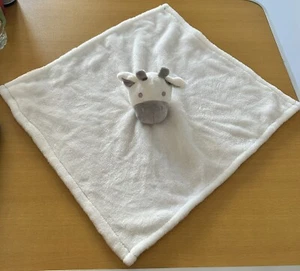 MOON & STARS WHITE COW BABY SOFT PLUSH COMFORTER DOUDOU TOY LARGE GIFT GIRLS BOY - Picture 1 of 10