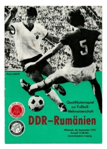 Orig.PRG World Cup Qualifikation 26.09.1973 EAST GERMANY -ROMANIA !! RARE - Picture 1 of 1