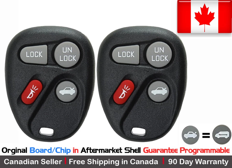 2x OEM Replacement Keyless Remote Key Fob For Buick Chevy Pontiac ABO0204T - Image 1 of 1