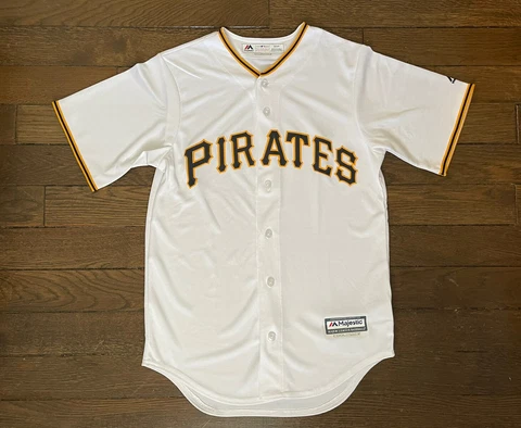 Men’s Majestic Cool Base Pittsburgh Pirates Stitched Jersey Size SMALL New $100 Cover
