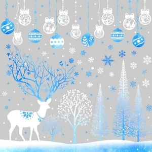 Fensteraufkleber Weihnachten - blau-weiß Weihnachten Fensterdeko Original - Bild 1 von 7