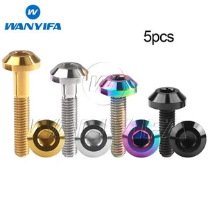 5pcs Titanium Bolt M6x12 15 20 25 30 35mm Truss Hex Head Screws for Bike Bicycle - Picture 1 of 11