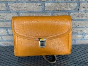 Vintage Schultornister Schultasche - orange 70 / 80er Jahre Leder - Bild 1 von 5