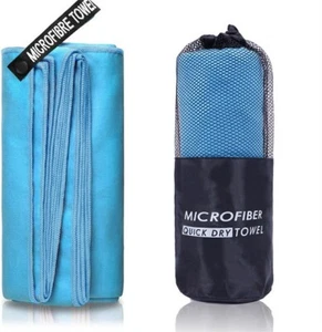 Cyan Quick-Drying Sports Towel Swimming Gym Fitness Camping Running Beach - Picture 1 of 1