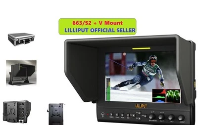 Lilliput 7" 663/S2 1280X800 IPS Peaking Focus SDI HDMI In&out + V mount+Gimbal   - Image 1 of 4