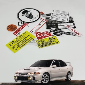 Mitsubishi Evo 4 Lancer Evolation Car Warning Caution Engine Stickers Labels - Picture 1 of 4