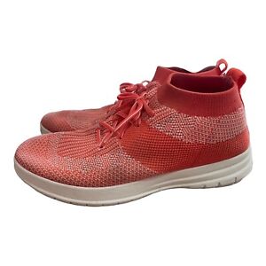 FitFlop Uberknit Sneakers Womens Athletic Shoes  Size 9 Orange Gray