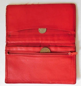 Tatty old red wallet with zipped coin purse section vintage 1950s 1960s 1970s cw - Picture 1 of 4