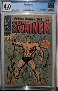 PRINCE NAMOR THE SUB-MARINER #1 CGC 4.0 1968! ORIGIN RETOLD 1ST SOLO SERIES MCU! - Picture 1 of 2