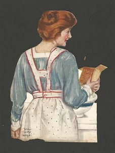 Woman Baking - Teco Flour Cutout - Maud Tousey Fengel Illustrator - Early 1900's - Picture 1 of 2