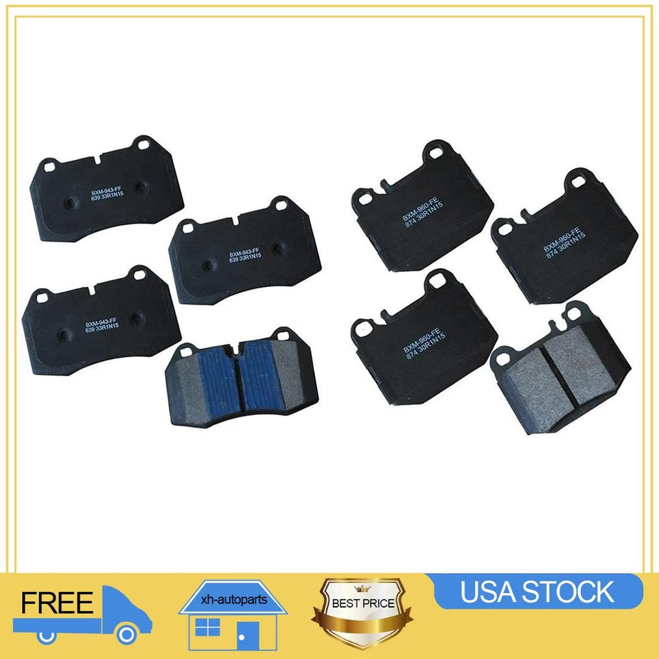 2x Juego de pastillas de freno de disco delanteras traseras para Maserati Quattroporte 2004~2006 Foto 1 de 3