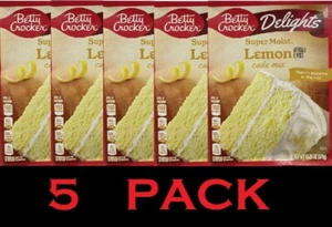 Betty Crocker Delights SUPER MOIST Lemon Cake Mix 13.25 oz Box - 5 PACK - Picture 1 of 4