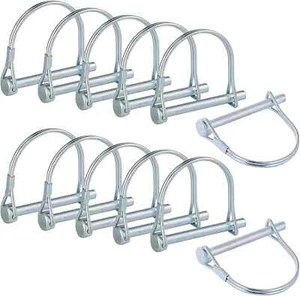 12-Count Wire Lock Pins- 1/4 Inch Heavy Duty Safety Coupler Pin Shaft Locking Pt - Picture 1 of 7