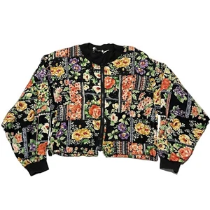 SPEED LIMIT VTG CROP FLORAL PRINT JACKE DAMEN SMALL 80S 90S | U1 - Bild 1 von 6