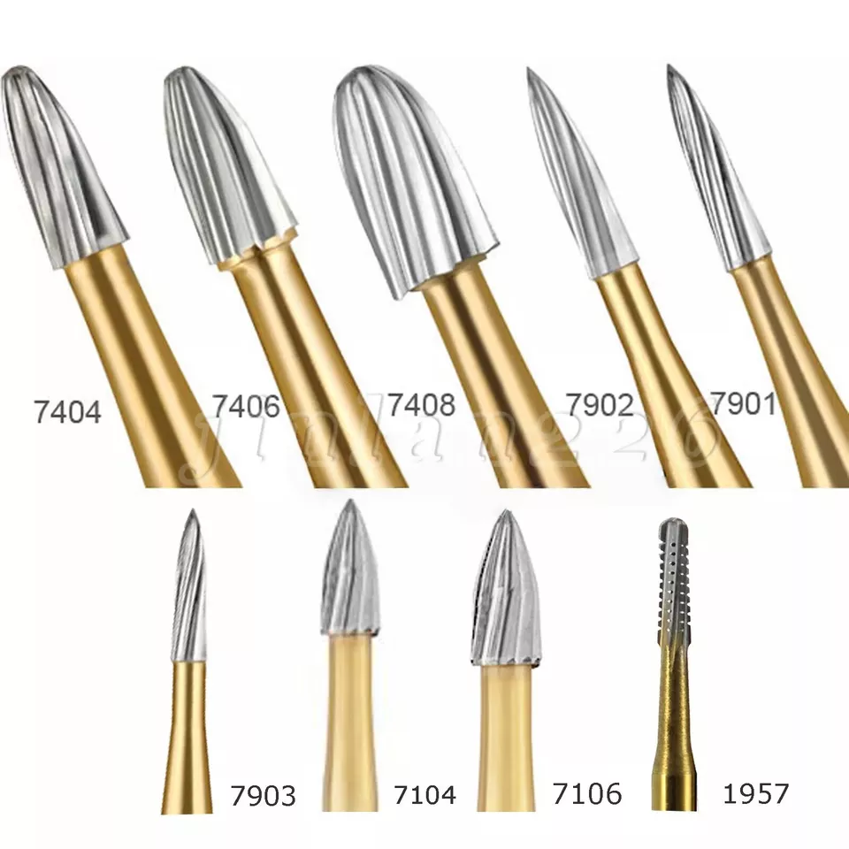 Dental Trimming&Finishing Gold Burs Carbide Burr 7901/7902/7404/7406/7408 - Image 1 of 1