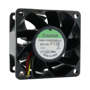 Ventola 60mm 60x60x38 SUNON PMD1206PMB2-A 12V 7W DC Air Fan 6 cm 3 Fili +/-/S - Foto 1 di 1