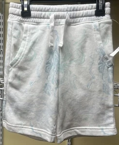 Gap Kids Pull-On Drawstring White Blue Tie Dye Sweat Shorts Sz Small (6-7) New - Picture 1 of 13