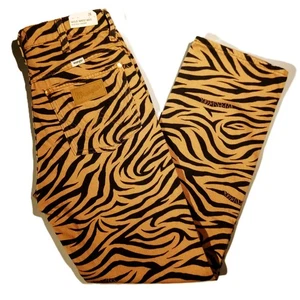 Wrangler Wild West High Rise Straight Jeans Gr. 26/28 hellbraun/schwarz Tiger Print Neu mit Etikett - Bild 1 von 12
