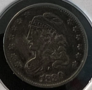 1830 CAPPED BUST SILVER HALF DIME GRADES EXTRA FINE ACTUAL COIN #6511 - Picture 1 of 2