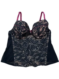 Adore Me Bustier Korsett Top mit Spitze und voller Abdeckung Größe 42 D schwarz - Bild 1 von 13