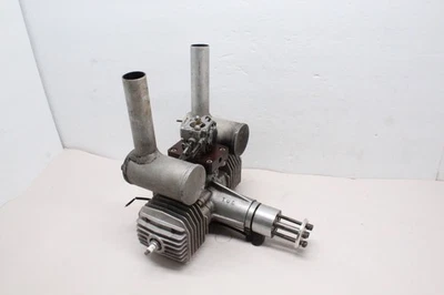 3W Gasoline Engine 100i B2 Twin RC Aircraft Gas Engine w/ Mufflers 100cc - Image 1 of 4