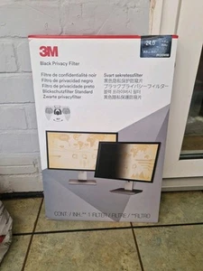 3m Black Privacy Filter 24" PF240W9B New Unopened 53.2cm X 29.9cm  - Picture 1 of 2
