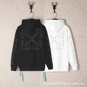 OFFS new OW sickle sketch embroidered hooded sweater WHITES - Picture 1 of 15