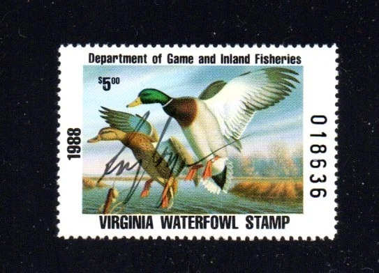 VIRGINIA    VA1  WATERFOWL DUCK STAMP  1988   MNH  PRISTINE ARTIST SIGNED - Image 1 of 1