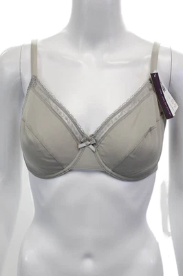 Sujetador con aros Princesse Tam Tam para mujer con detalle de encaje con detalles de moño gris talla 34D Foto 1 de 4