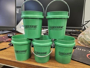 NEW! Set Of 5 Menards 400mL Mini Paint Pail Bucket Steel Handle Free Shipping! - Picture 1 of 1