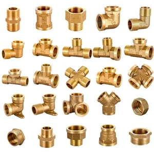 BSP 1/2" Brass Pipe Fitting Straight Elbow Tee Cross Union Connector Adapter New - Picture 1 of 29