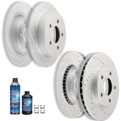 Front Rear Brake Rotor For Oldsmobile Alero Pontiac Grand 99-04 Drilled Slotted Foto 1 de 4