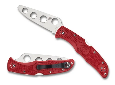Spyderco Knives Endura 4 Lockback Trainer Red FRN Blunt Edge C10TR Pocket Knife - Image 1 of 4