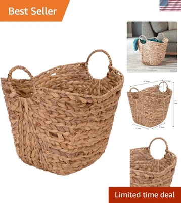 优雅的高水风信子柳条篮带手柄 | 自然时尚 — 第 1/4 张图片