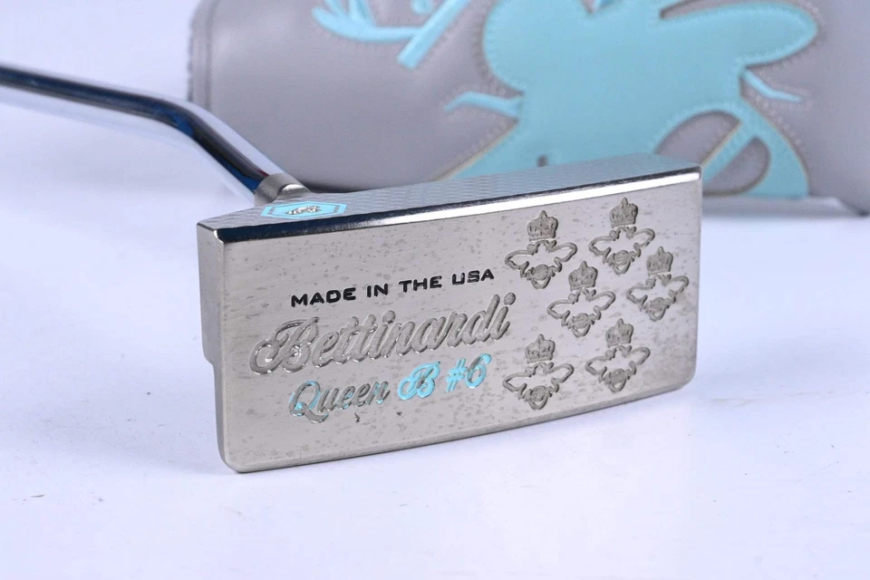 Left Hand Bettinardi Queen Bee Series Silver/Tiffany Blue #6 Putter / 34 Inch - Image 1 of 4