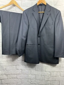 Traje Pantalón HR Tailoring Para Hombre Talla 40 Azul Rayas Pura Lana Nueva Clásico Inteligente - Imagen 1 de 10