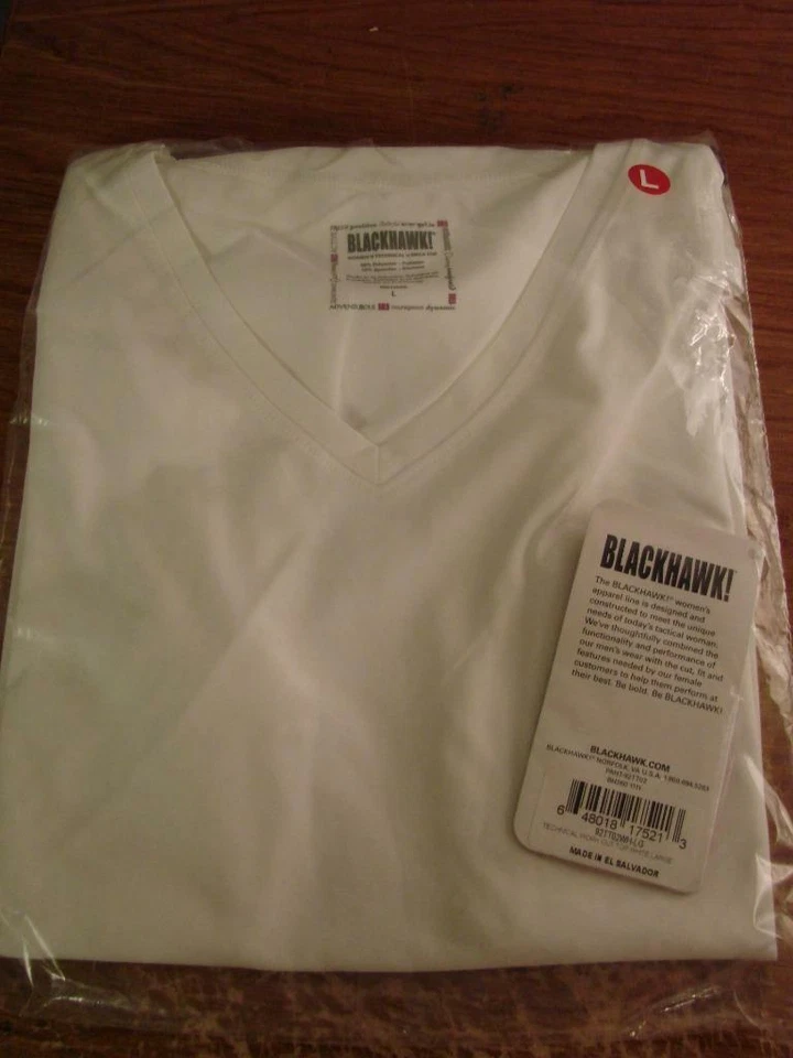 Camisa técnica para mujer Blackhawk cuello en V color blanco talla L NUEVA ENVÍO GRATUITO Foto 1 de 1