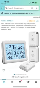 ORIA indoor outdoor thermometer digital hygrometer - Picture 1 of 3