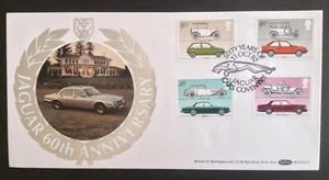 GB Benham 1982 British Motor Cars Set en Jaguar Primer Día Cubierta Coventry S/H/S - Imagen 1 de 1