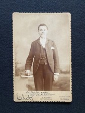 Antique Salinas City California Identified Handsome Man Cabinet Photo Card