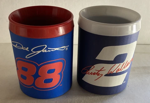 Vintage Pair Nascar Koozie Drink Can Holders Rusty Wallace #2 & Dale Jarrett #88 Cover